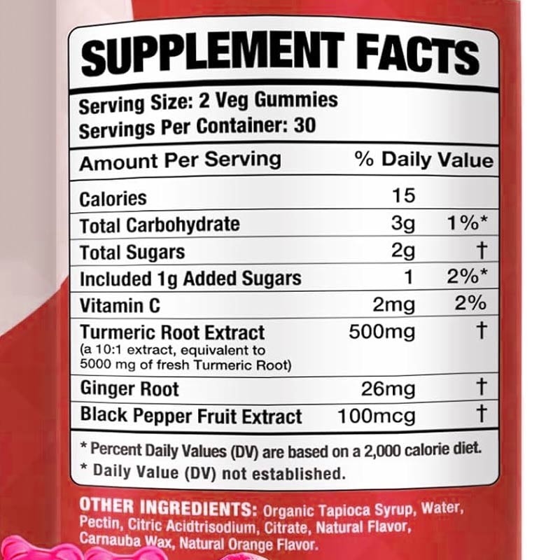 Gomitas de cúrcuma y curcumina OEM con jengibre y pimienta negra: apoyan la inmunidad, la piel y la salud de las articulaciones para mujeres, hombres y niños