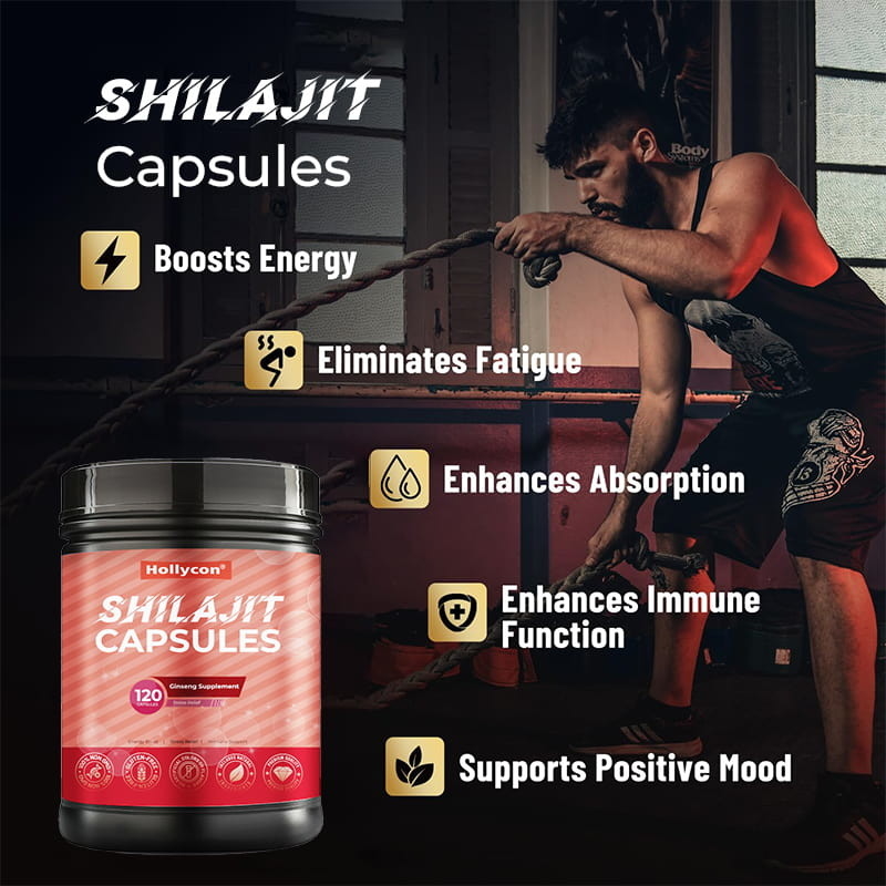 Shilajit cápsulas de venta caliente suplemento de Shilajit orgánico puro del Himalaya para hombres apoyo inmunológico aumento de energía