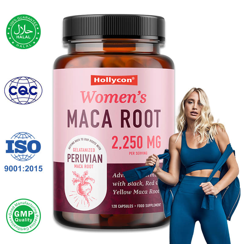 Suplementos de maca para mujeres píldoras negras de maca apoyan el equilibrio hormonal energético Menopausia