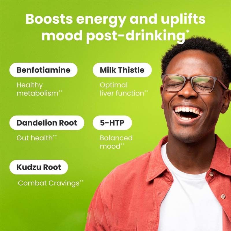 Tableta efervescente anti-alcohol para la desintoxicación del hígado y combatir los antojos, salud hepática, suplemento para la ansiedad por el alcohol, reemplazo del alcohol