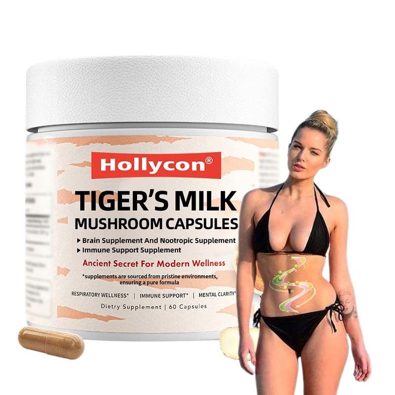 Suplemento de hongos para el crecimiento del cabello, la salud intestinal, digestiva, cerebral y pulmonar, enfoque cognitivo, respiratorio, cápsulas de hongos leche de tigre