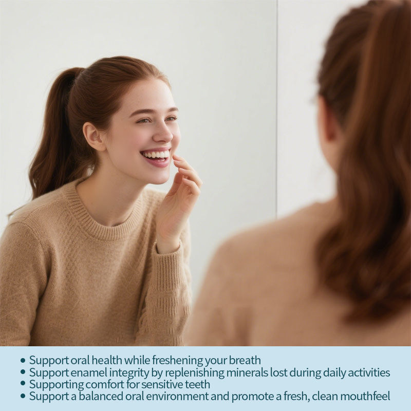 Chicle sin azúcar con nanohidroxiapatita - aliento fresco y salud oral Chicle remineralizante de menta