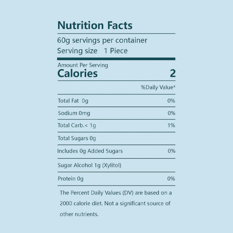 Chicle sin azúcar con nanohidroxiapatita - aliento fresco y salud oral Chicle remineralizante de menta