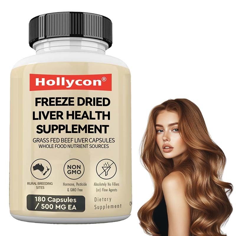 Suplemento de salud hepática liofilizada OEM para el bienestar metabólico y general, apoyo inmunológico y articular, cápsulas de hígado de res alimentado con pasto