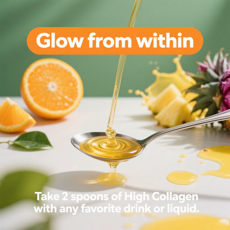 Collágeno líquido para mujeres y hombres-pine'o'O'Range con sabor a un grado premium 10000 mcg biotina+8000 mg de colágeno hidrolizado para brillo de piel radiante, antienvejecimiento, crecimiento del cabello y uñas agradables