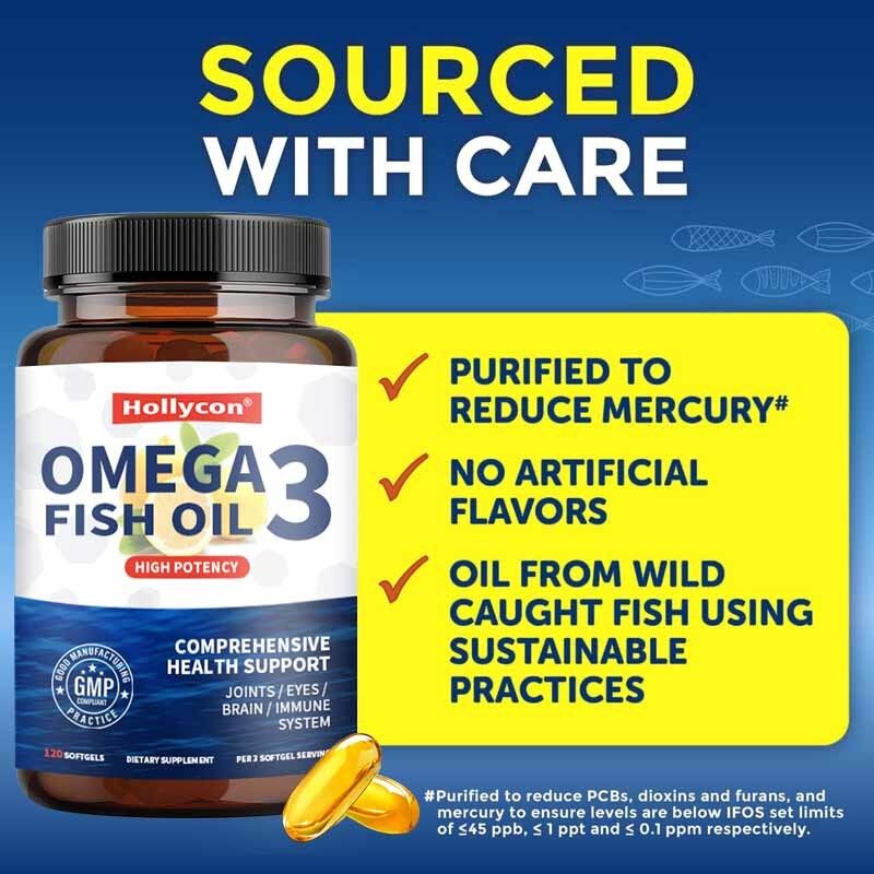 OEM Triple Fuerza Más de 2100mg Ácidos grasos Omega-3 Ácidos grasos Premium Wild Captured sin eructos Aceite de pescado 120 Ct Omega 3 Aceite de pescado