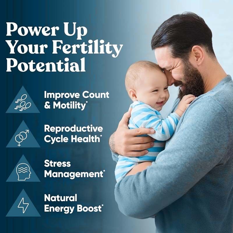 Suplemento OEM para la fertilidad masculina: refuerzo prenatal para la cantidad, motilidad y fuerza óptimas del esperma con Ashwagandha, magnesio y zinc