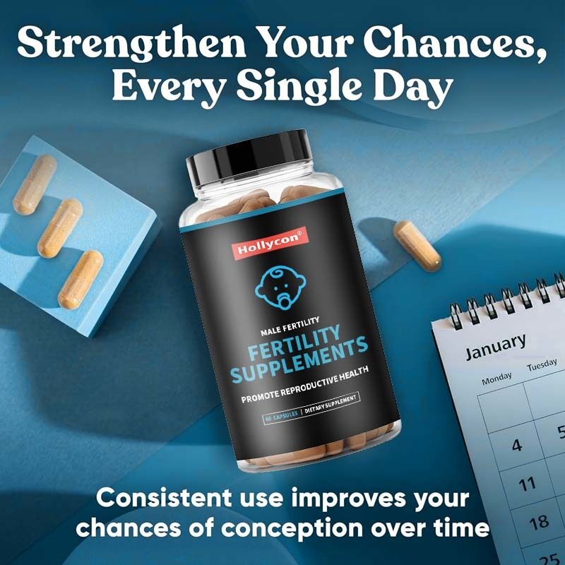 Suplemento OEM para la fertilidad masculina: refuerzo prenatal para la cantidad, motilidad y fuerza óptimas del esperma con Ashwagandha, magnesio y zinc