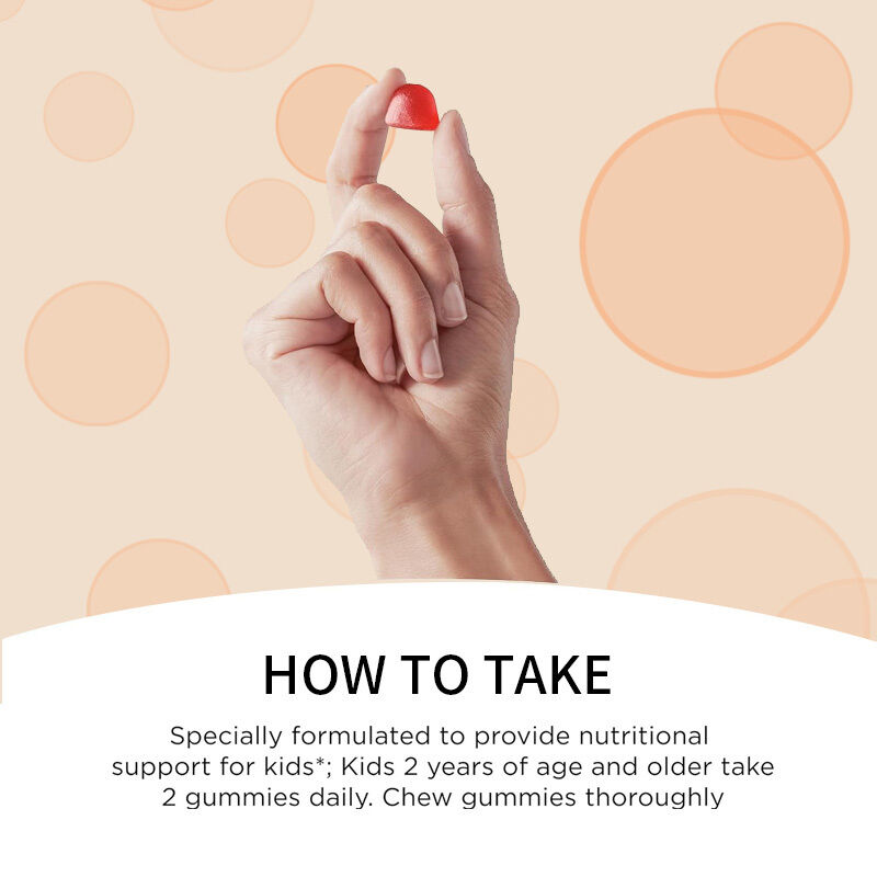 Vitamina D3 Orgánica para Niños OEM, Suplemento de Vitamina D3, Gomitas para la Salud Ósea e Inmunológica, Gomitas de Vitamina D3