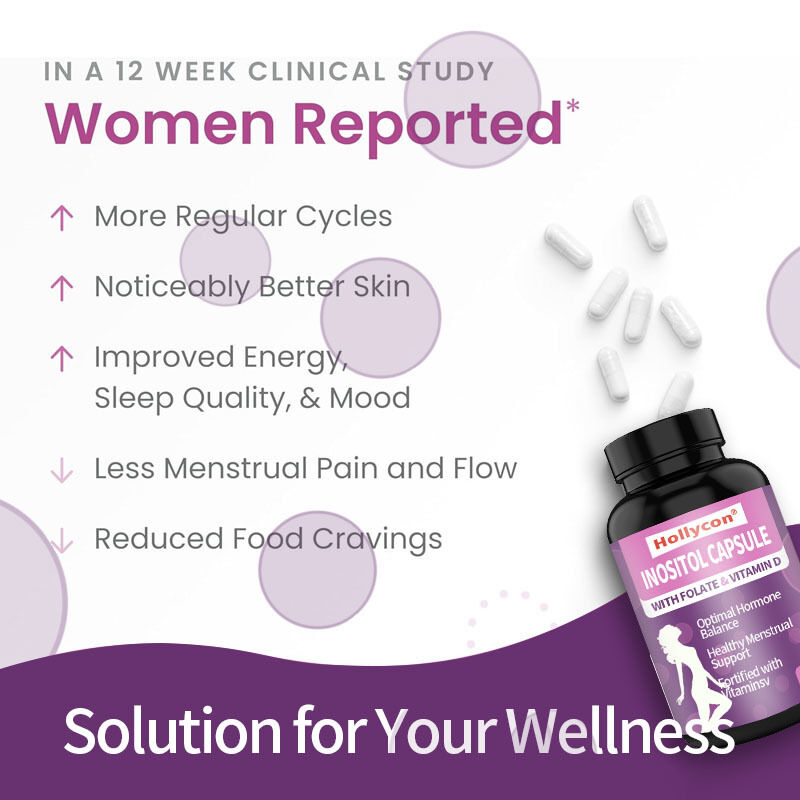 Suplemento de Inositol Premium OEM Inositol Plus Ratio Equilibrio Hormonal Saludable y Apoyo Ovárico Saludable para Mujeres Cápsulas de Inositol