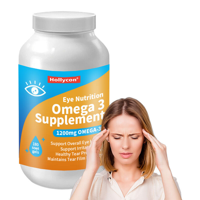 Suplemento de Omega 3 1200mg OEM para la nutrición ocular con aceite de pescado triglicérido de linaza orgánica y vitamina E, cápsula blanda de Omega 3
