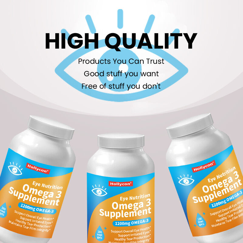 Suplemento de Omega 3 1200mg OEM para la nutrición ocular con aceite de pescado triglicérido de linaza orgánica y vitamina E, cápsula blanda de Omega 3