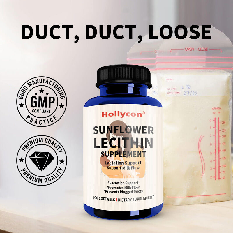 OEM Lecitina de girasol Softgels 1200mg Apoyo a la lactancia Flujo de leche Obstruido conductos de leche Lecitina de girasol Suplemento