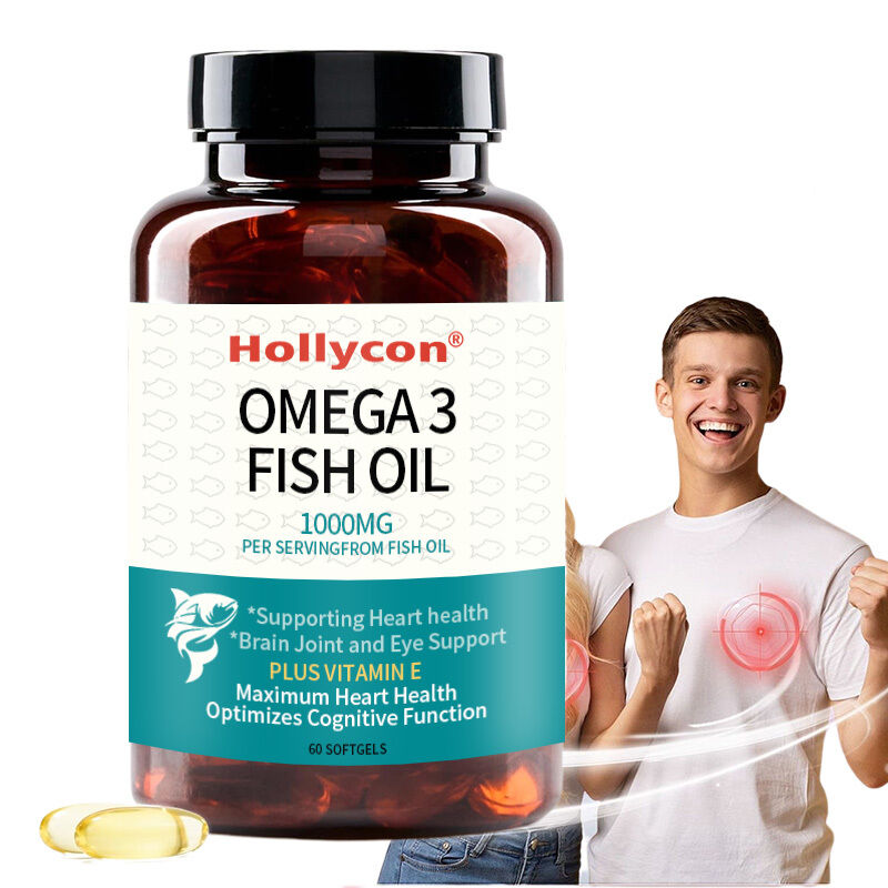 Suplemento OEM de Omega 3, 1000 mg por porción, 600 EPA y 400 DHA y vitamina E para la salud del corazón y el cerebro, aceite de pescado Omega 3