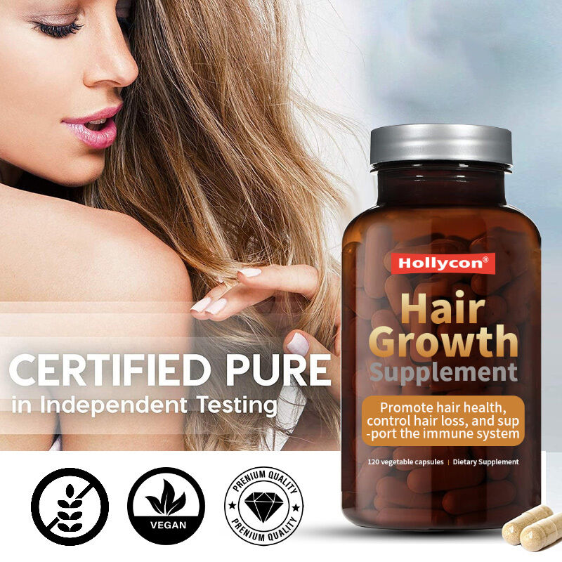 Suplemento OEM para el Crecimiento del Cabello para la Calvicie Genética para Hombres y Mujeres, Control de la Caída del Cabello, Cápsulas para el Crecimiento del Cabello del Sistema Inmunológico