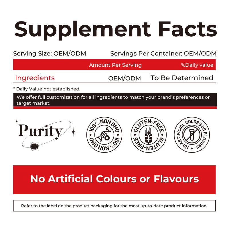 ODM OEM personalizado de algas marinas gomoso de dulces de morera de dulces vitamina C D + zinc gomoso de dulces de algas marinas de raíz de burdock gomoso vegetariano