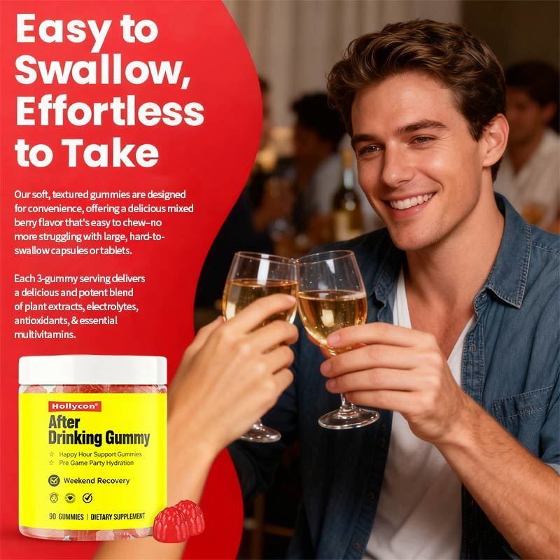 OEM Happy Hour Gummies Suplemento Pre-juego Fiesta Hidratación Electrolitos Alcohol DHM Cardo mariano Después de beber Gummy