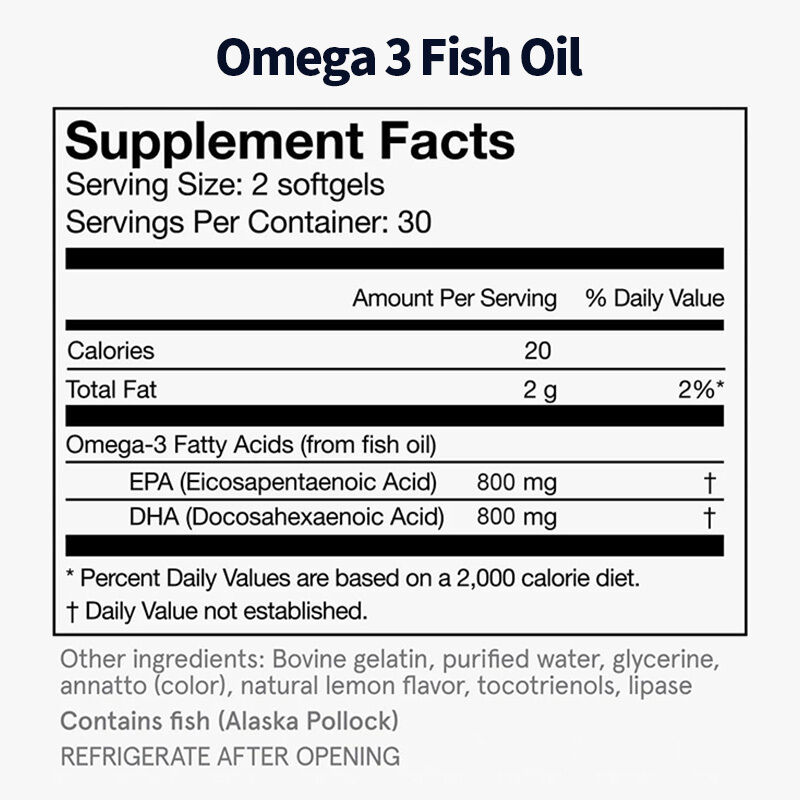 Aceite de pescado Omega 3 suplementos diarios para mujeres y hombres con EPA y DHA apoya la salud de las articulaciones Omega 3 aceite de pescado