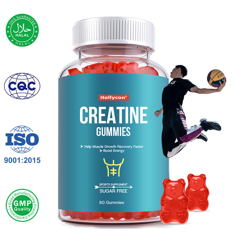 Fabricante Ayuda al crecimiento muscular Recuperación más rápida Aumentar la energía Preentrenamiento gomas Deportes Suplemento de azúcar Goma de creatina libre
