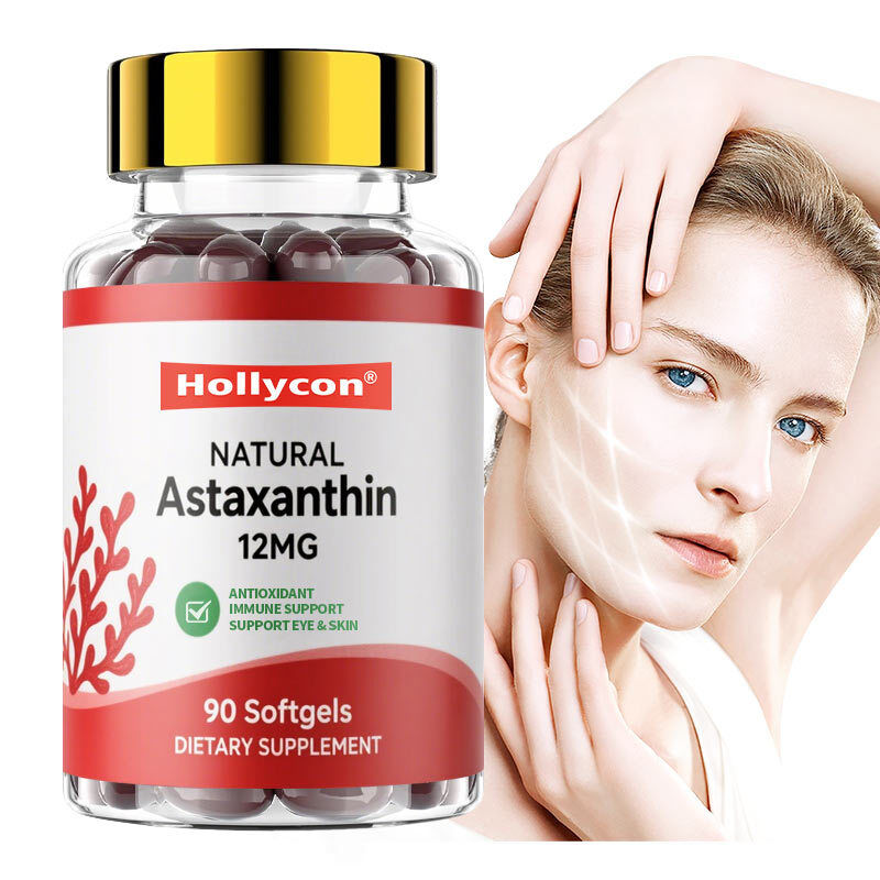 Antioxidante natural de alta potencia del 10% de Haematococcus Pluvialis para el apoyo de la piel y los ojos Astaxanthin Softgels