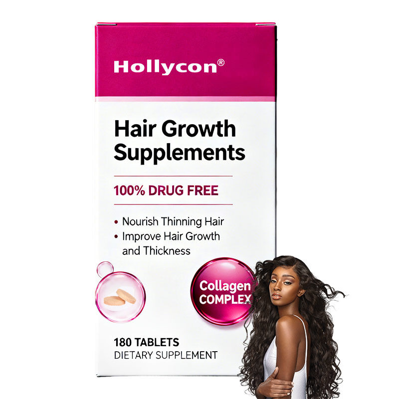 Suplementos para el crecimiento del cabello con biotina y colágeno marino para nutrir el adelgazamiento del cabello Mejorar el crecimiento y el grosor del cabello para las mujeres