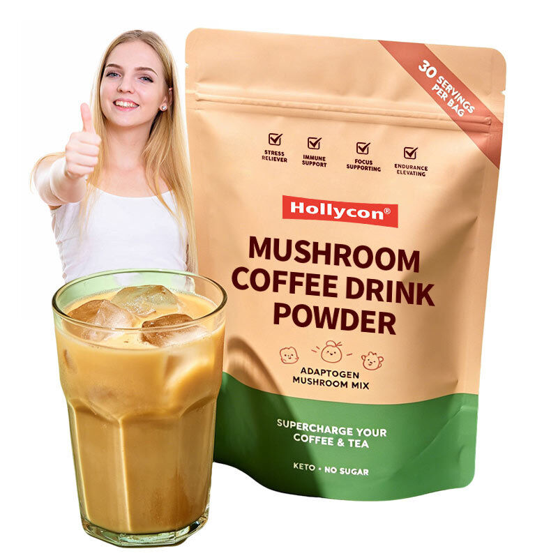 OEM/ODM Polvo de café de hongo instantáneo mezcla de bienestar natural personalizada de mantenimiento de la vitalidad diaria