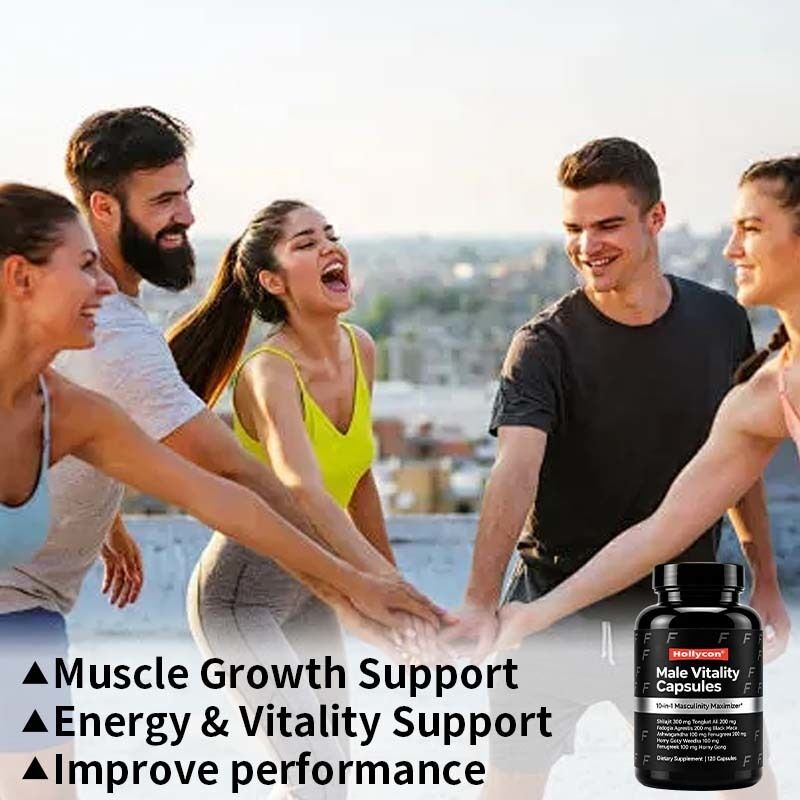 Fabricante OEM / ODM Cápsulas de vitalidad masculina con Shilajit, Tongkat Ali y Fadogia Agrestis para apoyo muscular, energético y de vitalidad