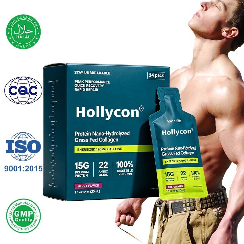OEM/ODM 15 g de proteína colágeno oral Nano hidrolizado cafeinado Fitness Suplemento líquido de rutina
