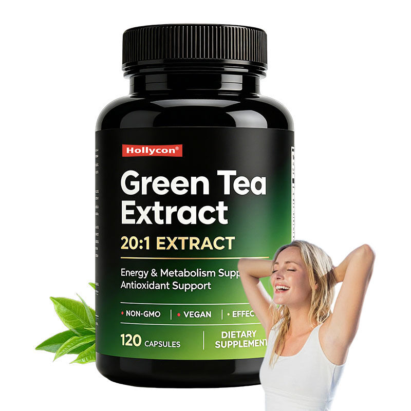 Cápsulas de extracto de té verde y granos de café verde OEM personalizables con fórmula botánica doble y antioxidantes naturales