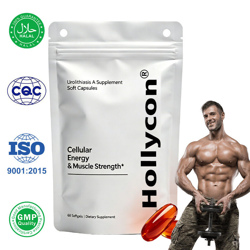 Cápsulas blandas de urolitina A de alta pureza | Suplemento de nutrientes celulares de origen vegetal con etiqueta privada personalizada