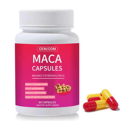 Las cápsulas crudas del suplemento 120 de la raíz de Maca de las hierbas mejoran la fertilidad masculina