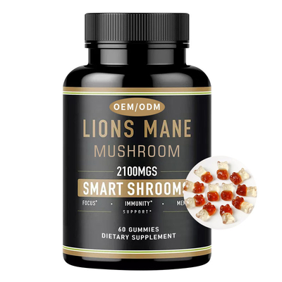 Magnesio orgánico 60 Gummies de Mane Mushroom Supplement 2100 de los leones