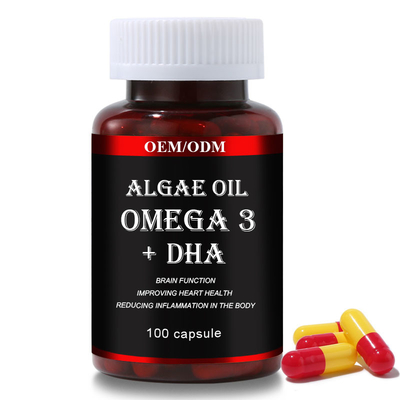 El DHA Omega 3 algas de las cápsulas del vegano de Softgels engrasa el suplemento