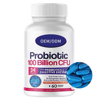 Las bacterias probióticas digestivas Capsuless del peso de la pérdida complementan 100 mil millones CFU