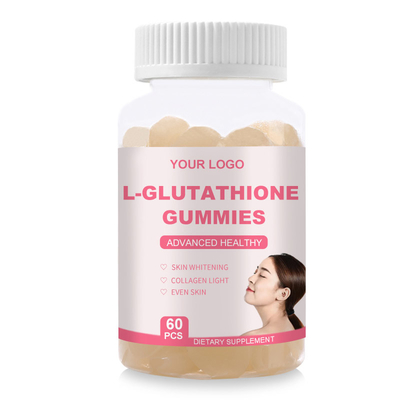 La piel que blanquea las tabletas originales Gummies 1000mg del glutatión con el colágeno incluso pela tono