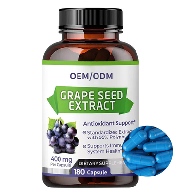 Suplementos antioxidantes contra la fatiga Extracto de semilla de uva OEM cápsulas 400 mg