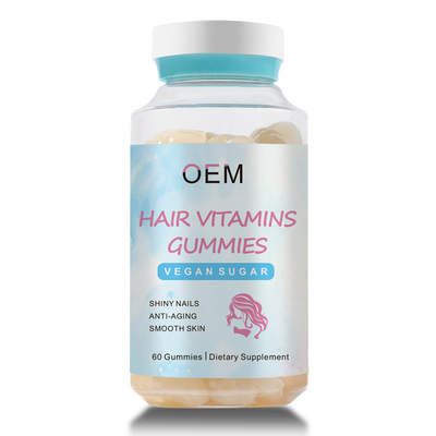 Pelo sano modificado para requisitos particulares Gummies de Gummies del pelo de la biotina del vegano para los clavos brillantes