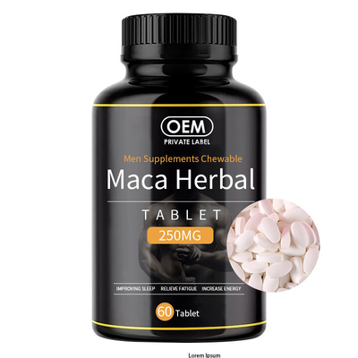 Tableta negra masticable aprobada por la FDA del suplemento de Maca para el varón