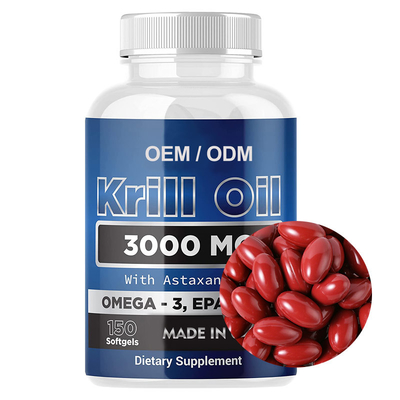 EPA/DHA Omega 3 suplementos del aceite del camarón antártico de Softgels para la salud del corazón