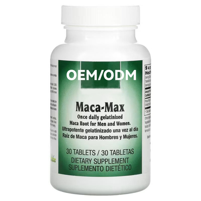 Tabletas negras del oro de Maca del suplemento de la raíz de Maca para las mujeres y los hombres