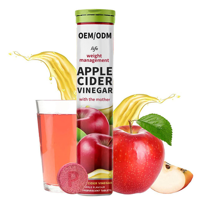 Tabletas efervescentes orgánicas del vinagre de sidra de manzana del vegano para adelgazar la pérdida de peso