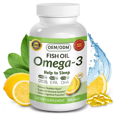 60 el magnesio 1200 del aceite de pescado de Softgels Omega-3 apoya sano