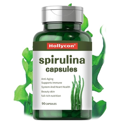 La piel antienvejecedora Spirulina de la belleza encapsula la presión arterial del control