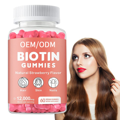 Piel del pelo de Gummies de la vitamina de la biotina de Skincare de la etiqueta privada y cápsulas de Gummies del nuevo crecimiento de los clavos