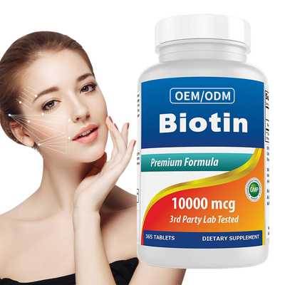 La vitamina B7 de la biotina de Costomizred promueve la piel sana del pelo y clava las tabletas 10000mcg 365
