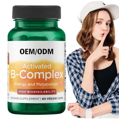 Biodisponibilidad activada de la cápsula B-compleja de la vitamina alta 60 cápsulas de Veg