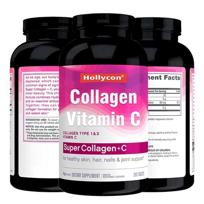 El colágeno complementa la piel del pelo del OEM y las tabletas orgánicas de la vitamina C de la ayuda del clavo
