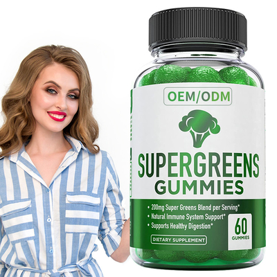 La planta esencial de las vitaminas y de los minerales de la vitamina gomosa verde estupenda basó el suplemento dietético de la ayuda inmune