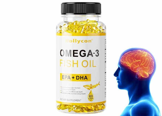 Suplemento dietético Omega 3 Softgels para la salud del cerebro y el corazón Aceite de pescado