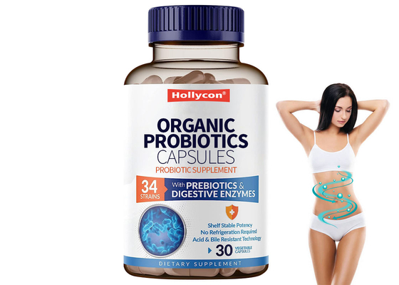 30 cápsulas Suplementos alimenticios OEM Probióticos Probióticos orgánicos Cápsulas